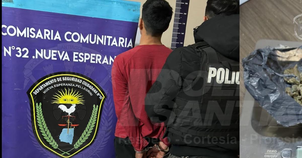 Cae un joven con marihuana y dinero en efectivo