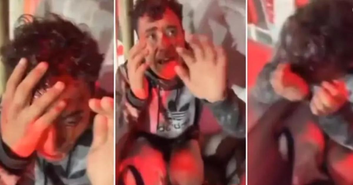 Uno de los hinchas chilenos agredidos (Foto- Captura de video)