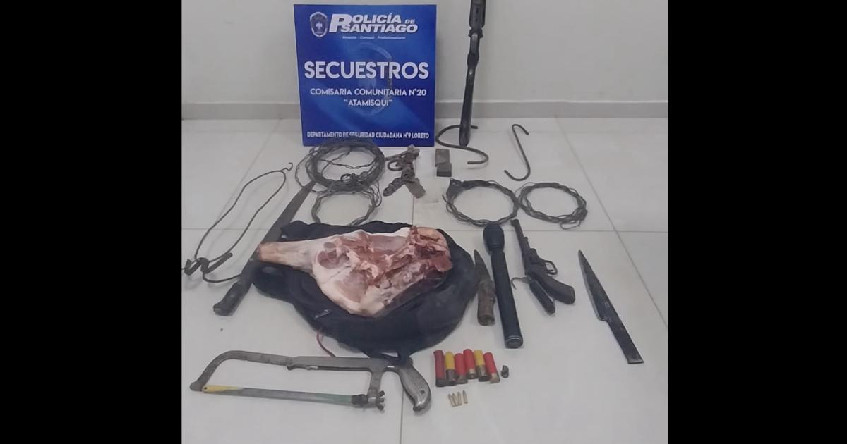 Allanamiento en Atamisqui- detienen a un hombre por abigeato y secuestran armas y carne de procedencia ilegal