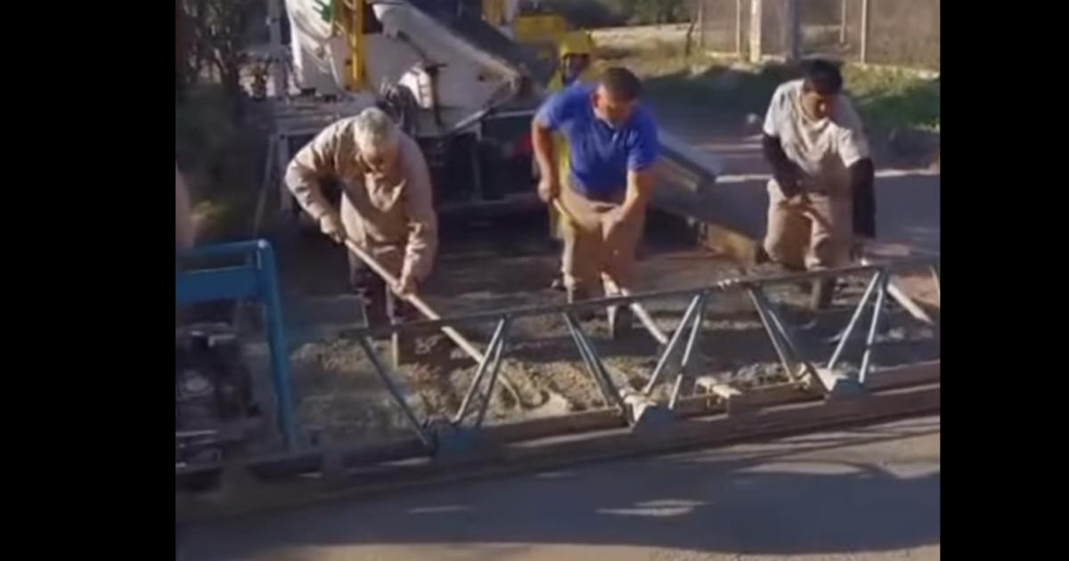 Las Termas- siguen los trabajos de pavimentación en Sector el Alto