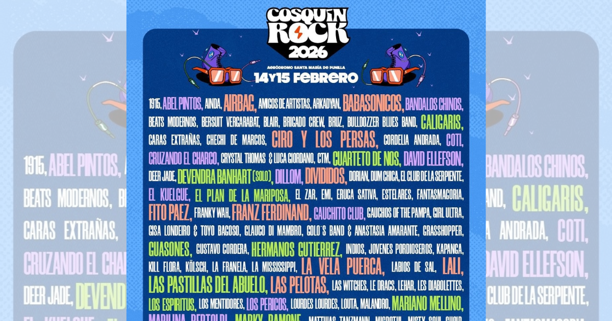 El line-up del festival en Córdoba (Foto- redes sociales)