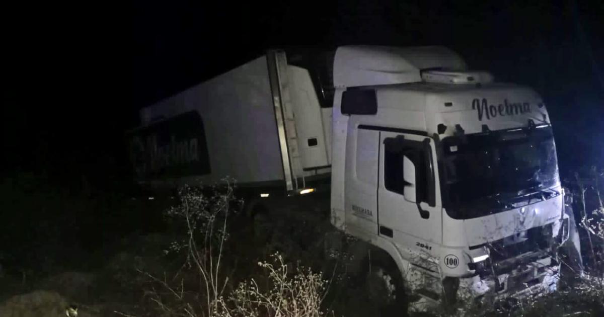 Derrape de un camión en Icaño- sin heridos solo daños materiales