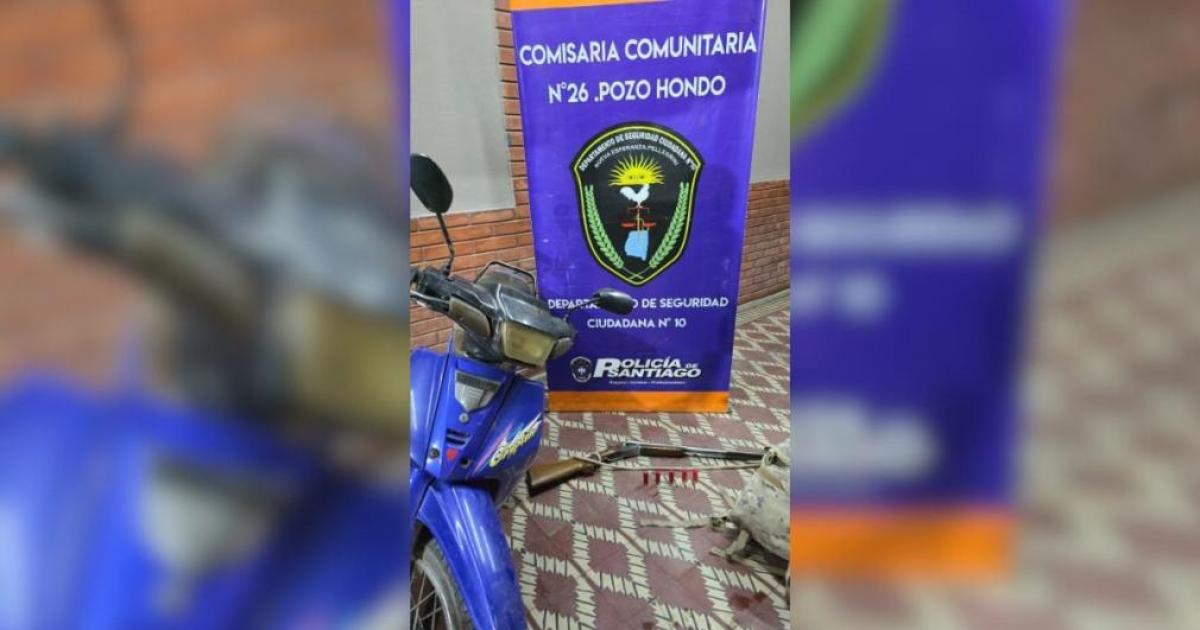 Operativo con dos detenidos secuestro de arma y animales