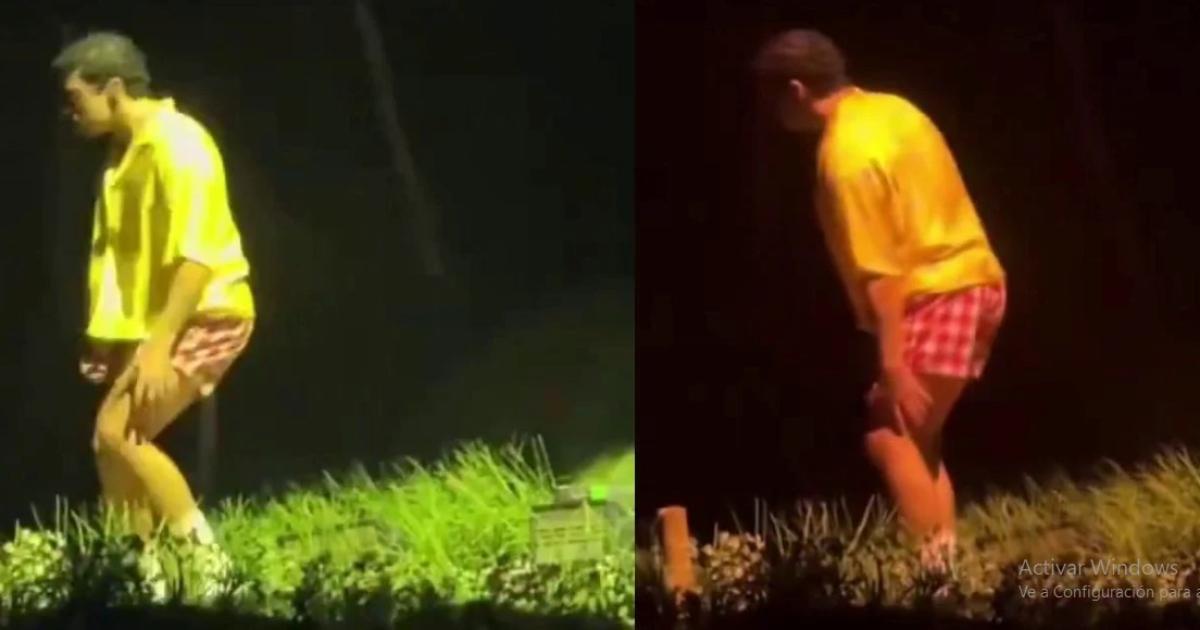 El momento en que el artista sufrió la lesión  (Foto- Captura de video)