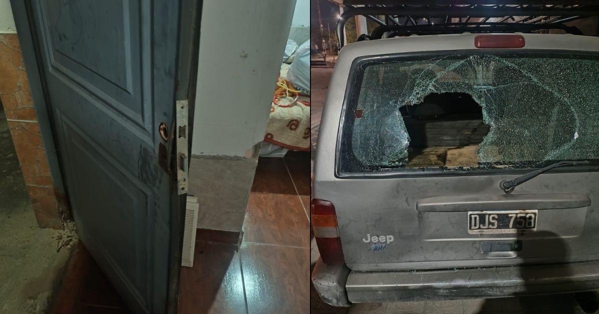 A una de las victimas le rompieron el vidrio de su camioneta