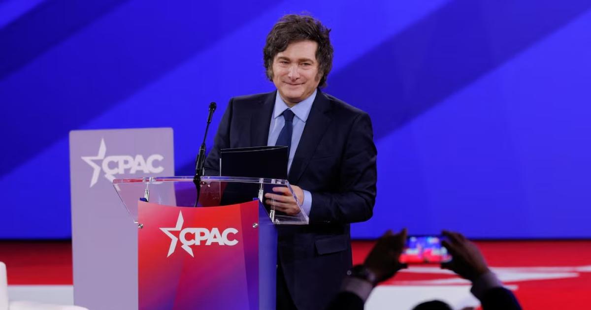 Javier Milei en una de sus participaciones en la conferencia conservadora (REUTERSBrian Snyder)