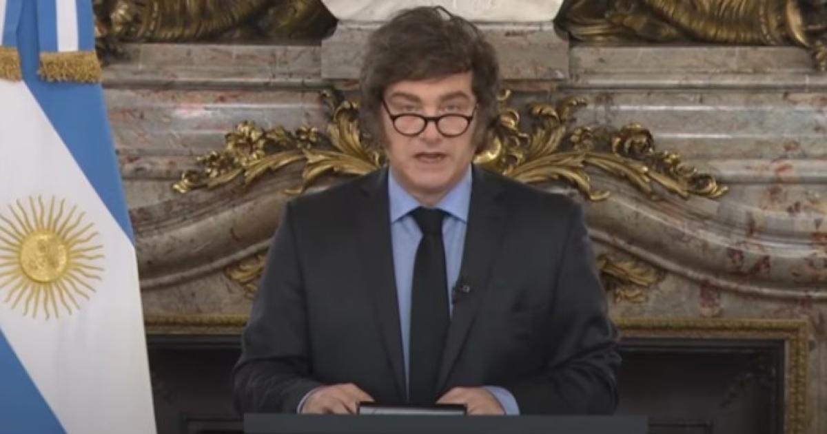 Javier Milei presentó el Presupuesto 2026 en cadena nacional Foto- captura de TV