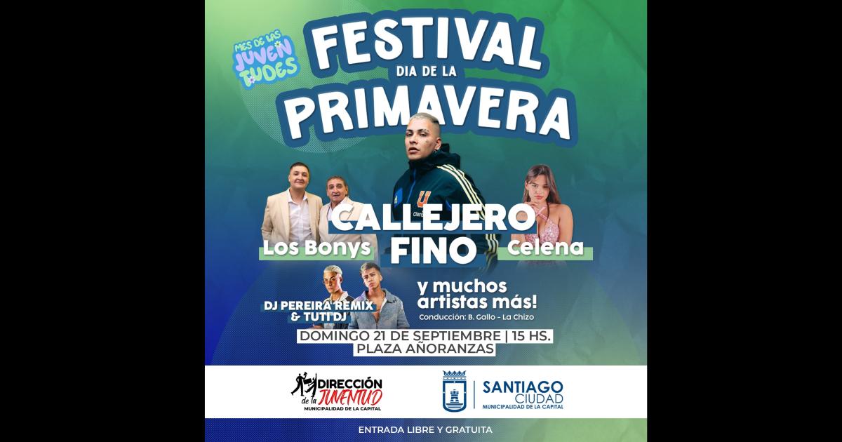 La Municipalidad anuncia el tradicional Festival de la Primavera con artistas nacionales y locales