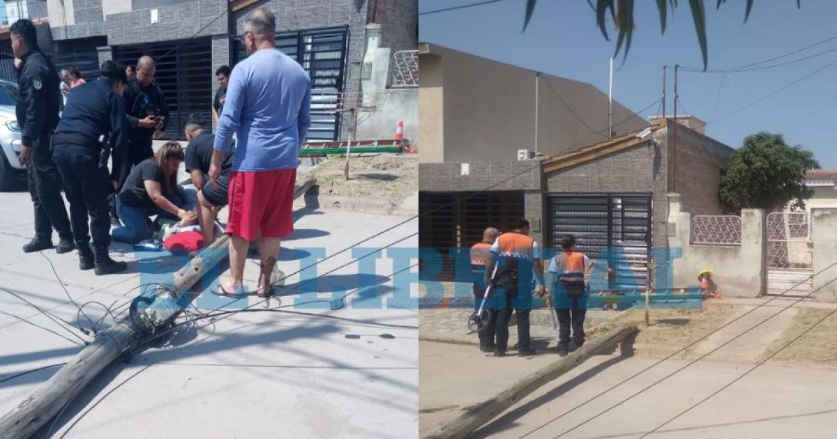 Operario de empresa de telecomunicaciones cayoacute de un poste y fue trasladado al Hospital Regional
