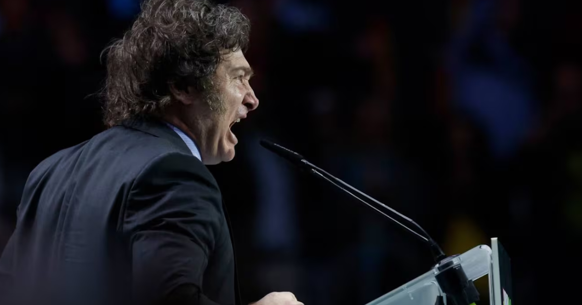 El presidente Javier Milei apuesta al miedo en la campaña y cambiar el gabinete después de octubre (Foto- AFP  Oscar del Pozo)