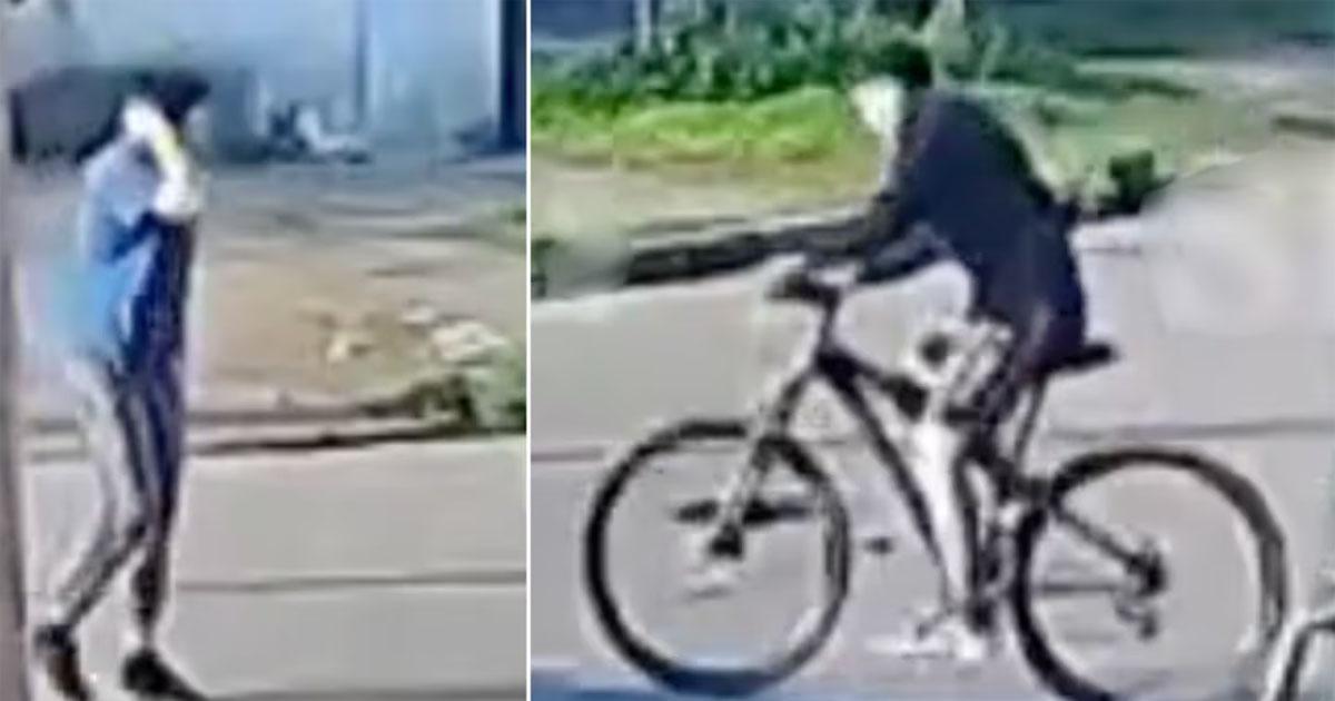 Iba en bici a lo de su abuela y un ladroacuten lo tiroacute al piso para sacaacutersela