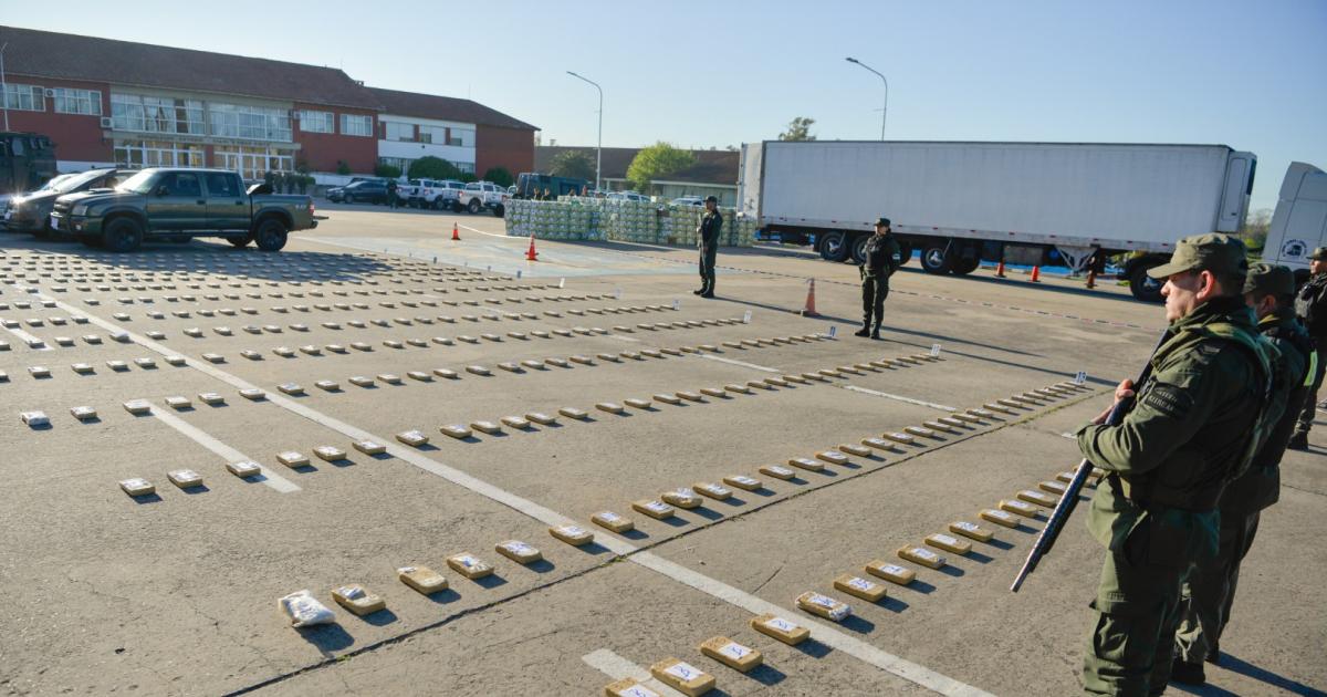 Operativo Banana Split- Gendarmeriacutea decomisoacute 444 kilos de cocaiacutena escondidos entre cargamento de bananas