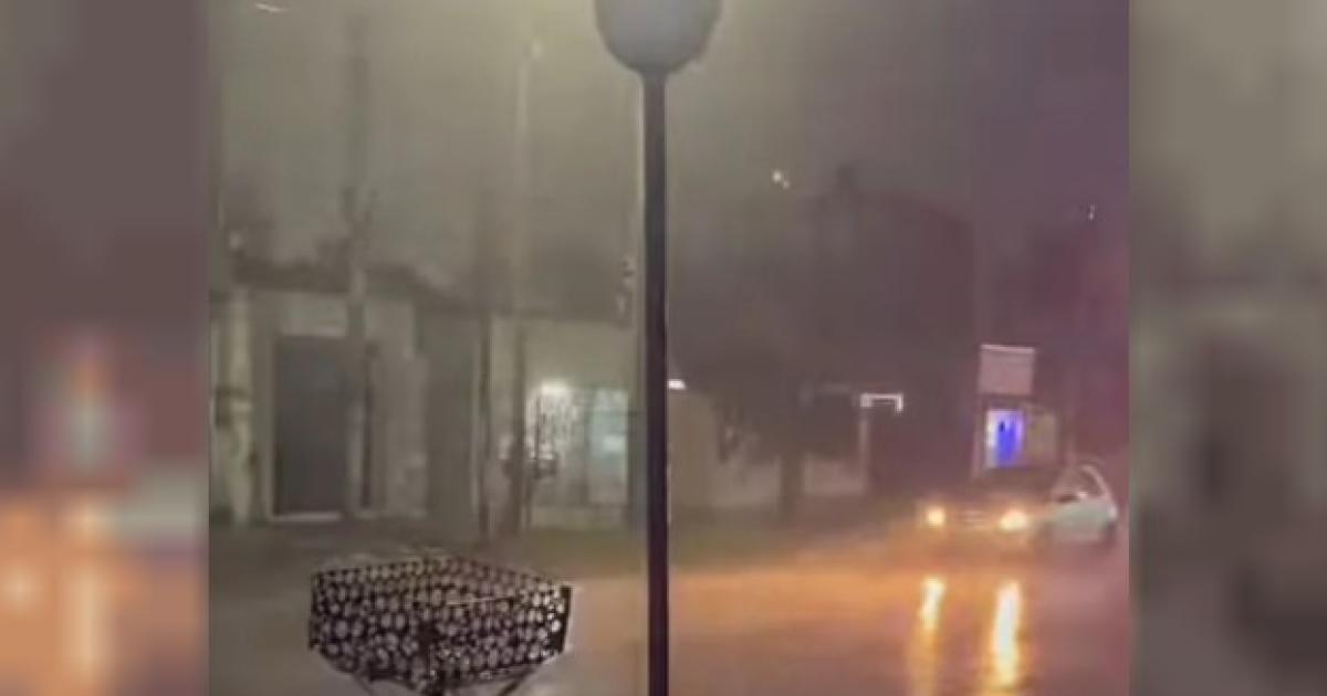 Distintas localidades del centro del país fueron escenario de un fuerte temporal que incluyó lluvias intensas caída de granizo y rfagas de viento Foto Instagram
