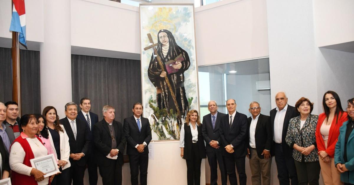 Fuentes participoacute del descubrimiento de un mural textil de Mama Antula en la Caacutemara de Diputados