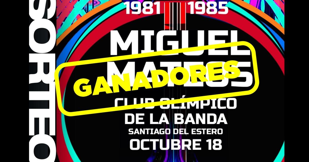 Estos son los ganadores de las entradas para el show de Miguel Mateos
