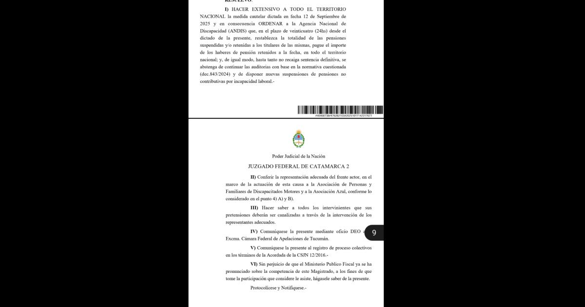 Fallo ordenoacute restablecer todas las pensiones por discapacidad a nivel nacional