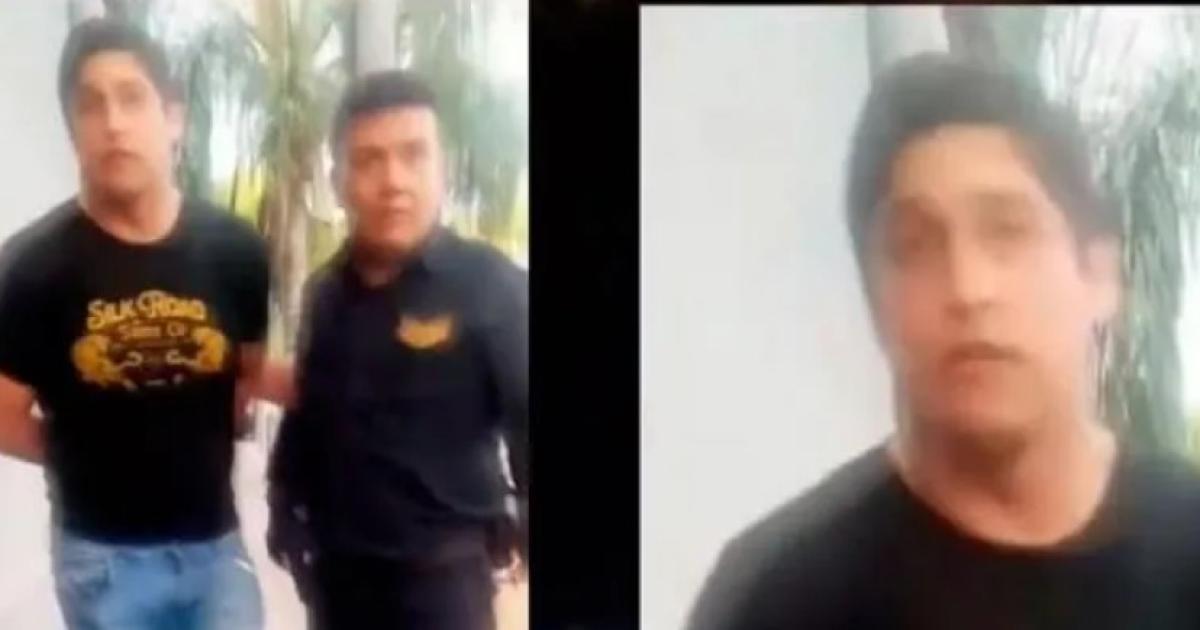 El momento en que era trasladado a sede policial