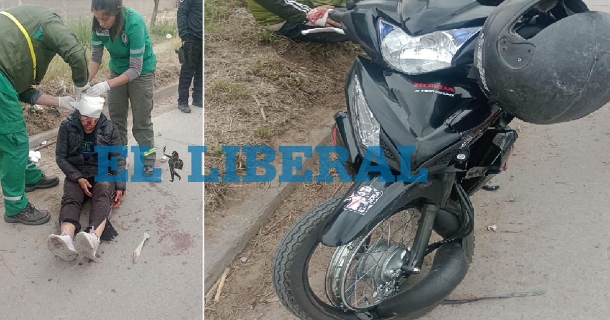 Una motociclista y su hijo terminaron hospitalizados tras chocar contra un perro - Foto- EL LIBERAL