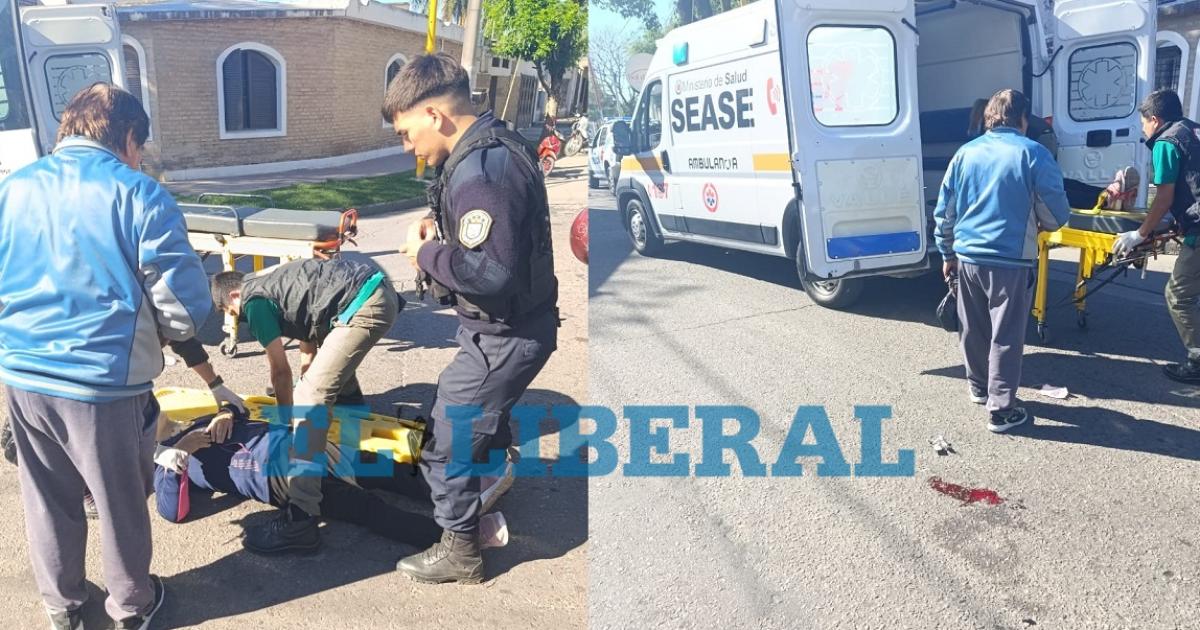 Fuerte choque de motos terminoacute con dos adultos mayores hospitalizados