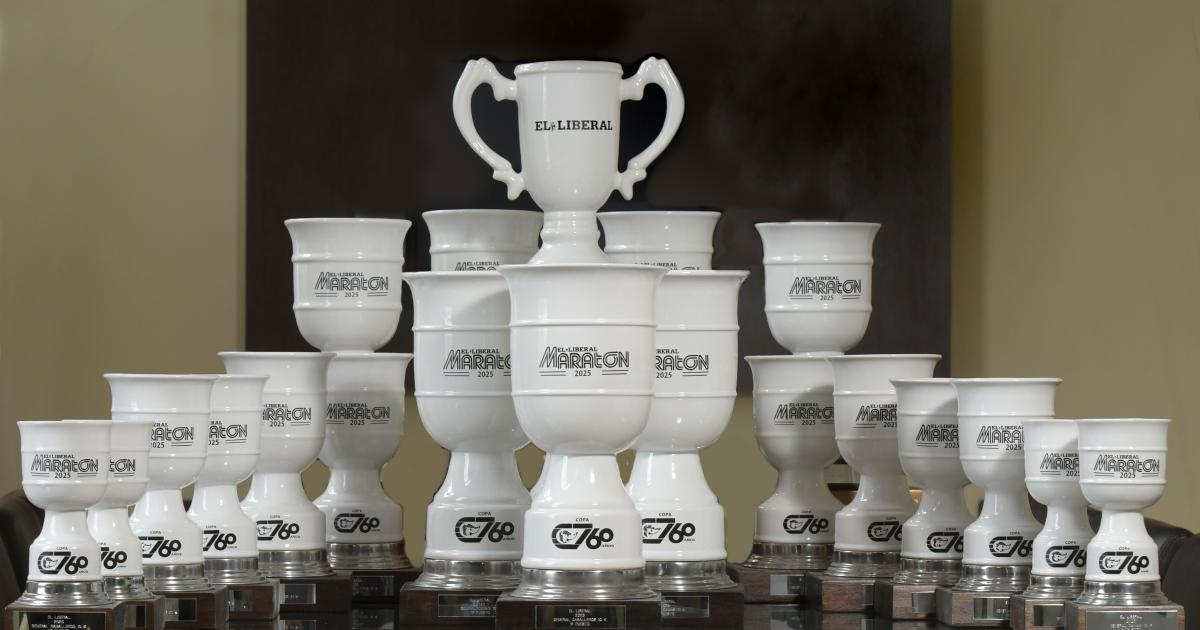 Ya estaacuten listas las copas y las medallas finisher que premiaraacuten a los atletas del Maratoacuten de EL LIBERAL-60 antildeos de Canal 7
