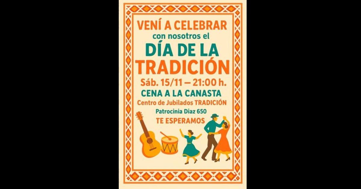 El Centro de Jubilados Tradicioacuten organiza una cena