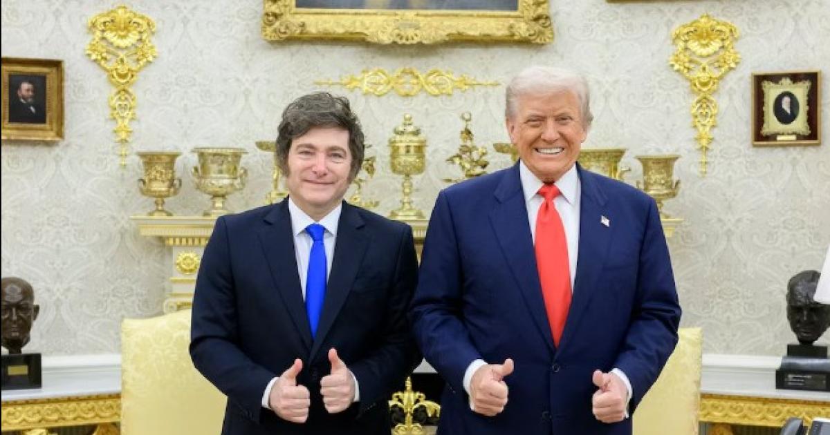 Donald Trump y Javier Milei en la Casa Blanca (Washington Estados Unidos)