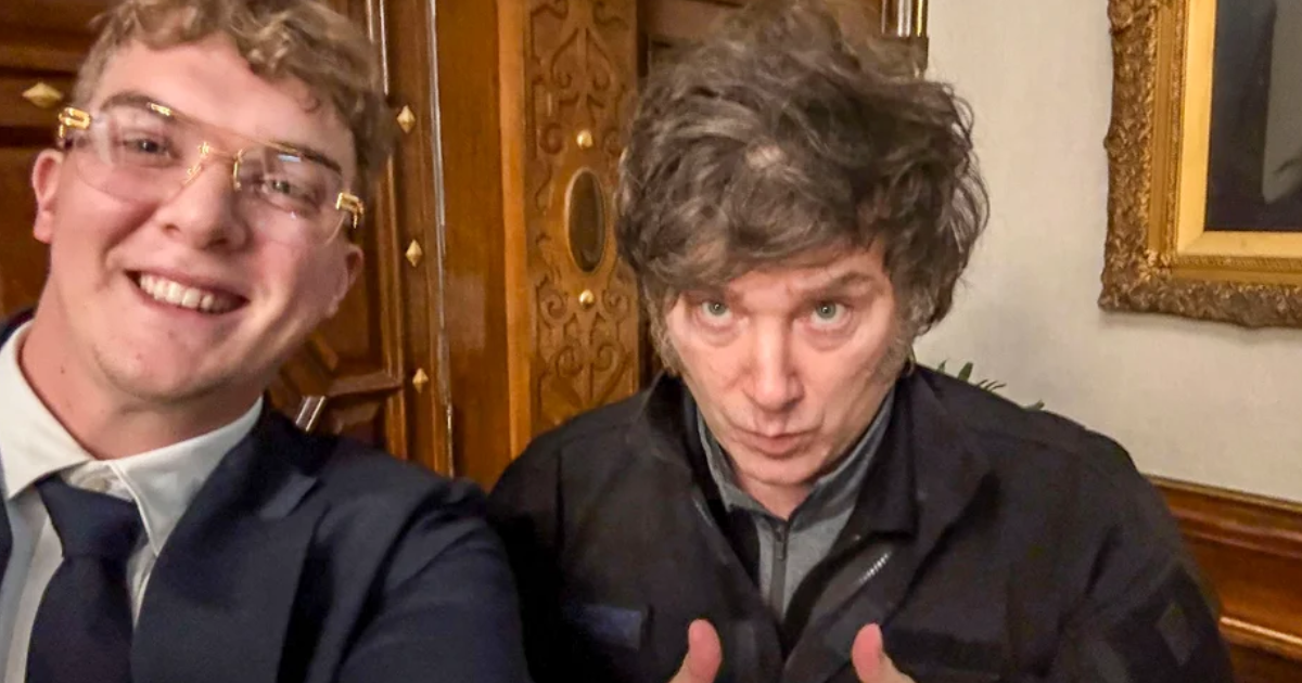 Hayden Davies y Javier Milei (Foto- Agencia NA)