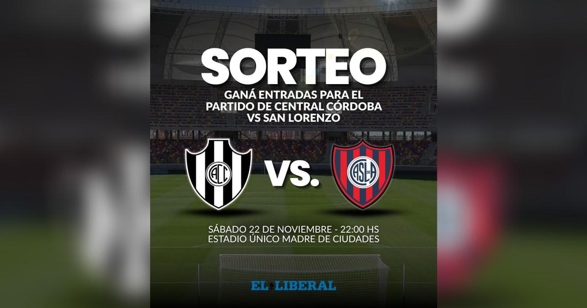 EL LIBERAL sortea entradas para el partido entre Central Coacuterdoba vs San Lorenzo