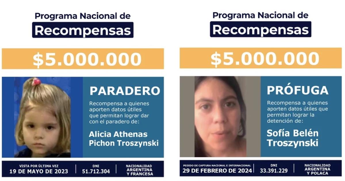 El Gobierno sube a 5 millones la recompensa para hallar a Alicia Athenas la nintildea secuestrada por su madre