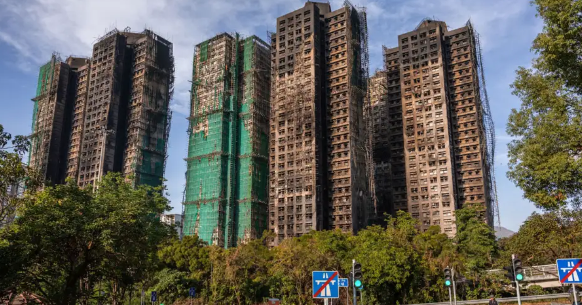 Edificios quemados en Hong Kong (Foto- AFP)
