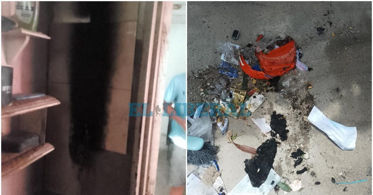 Así quedó el baño tras el incendio