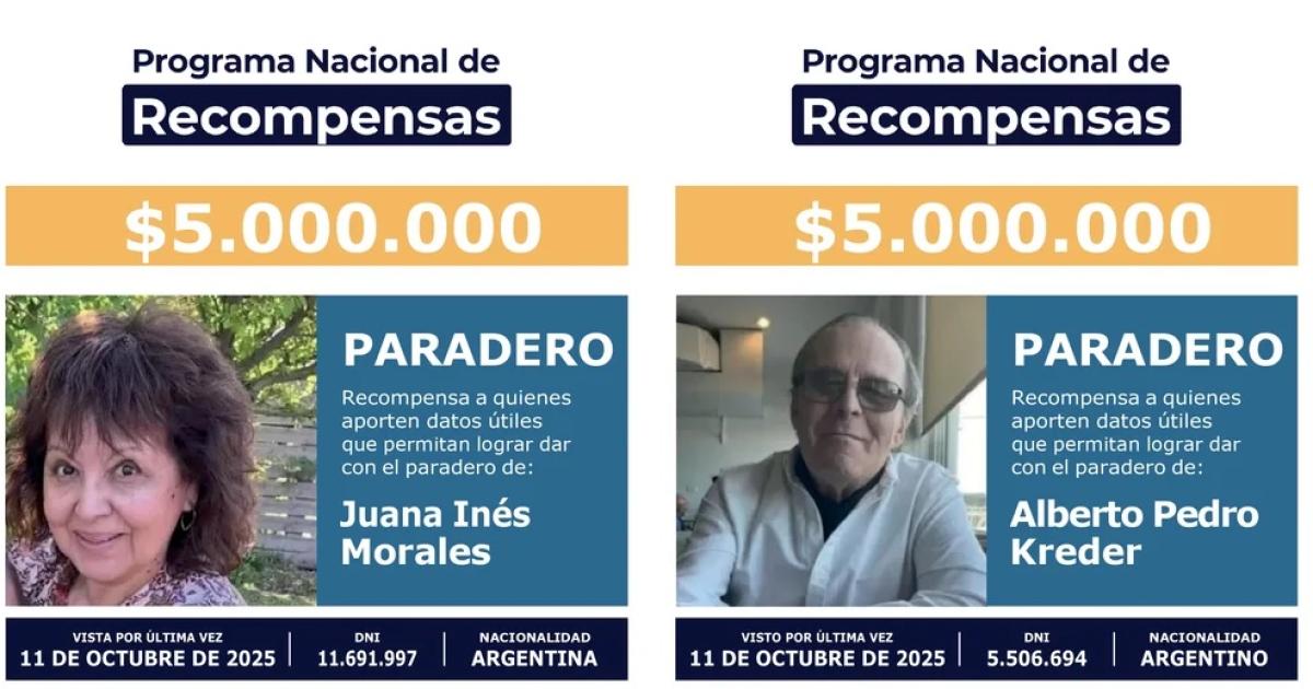 Ofrecen recompensa de 5000000 para encontrar a los jubilados desaparecidos en Chubut