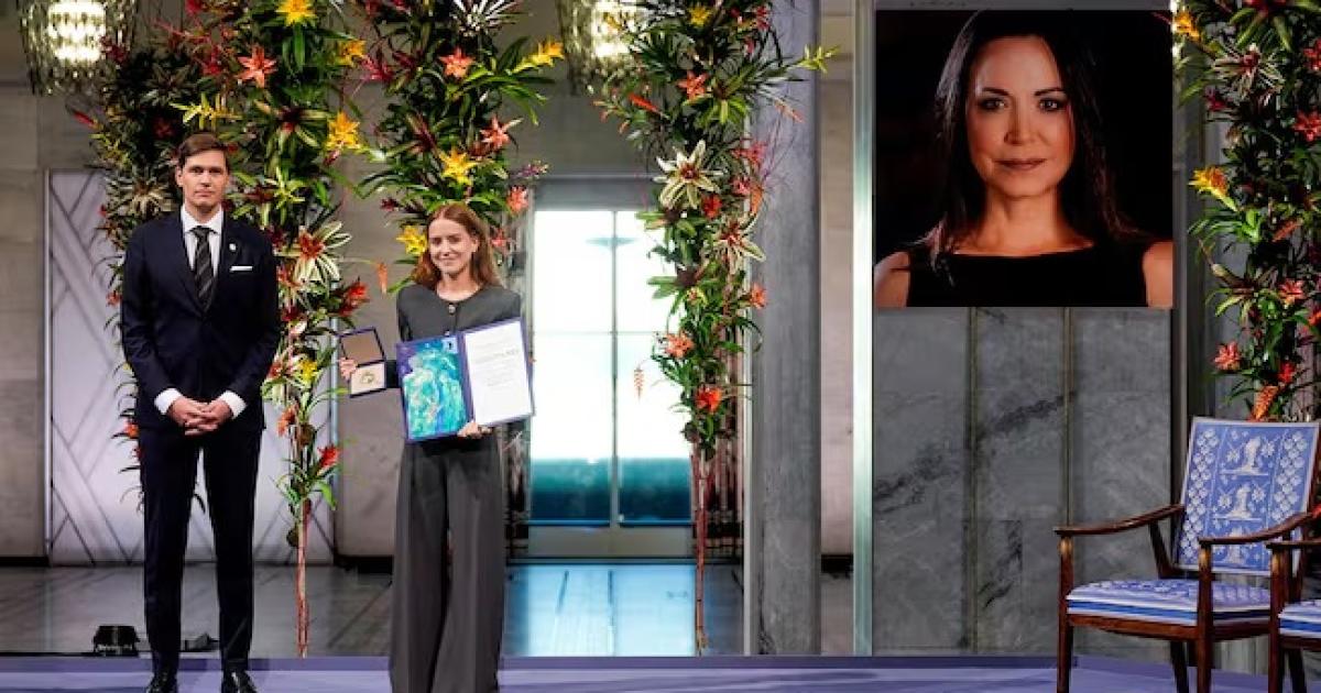 Corina Machado no fue a recibir el Nobel de la Paz y su hija acusoacute a Maduro de cometer criacutemenes de lesa humanidad