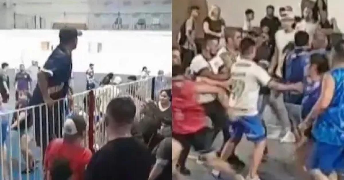 VIDEO Golpes empujones y gritos- una feroz batalla campal arruinoacute un partido de fuacutetbol infantil