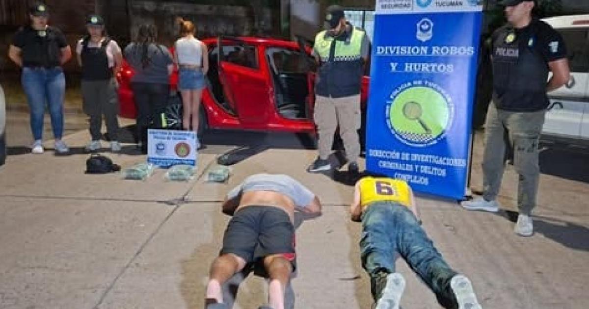 Interceptan un auto de alta gama y hallan tres kilos de marihuana
