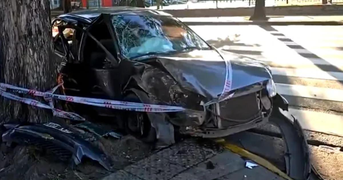 Terrible-  un joven de 20 antildeos roboacute las llaves del auto de su tiacutea y embistioacute un aacuterbol