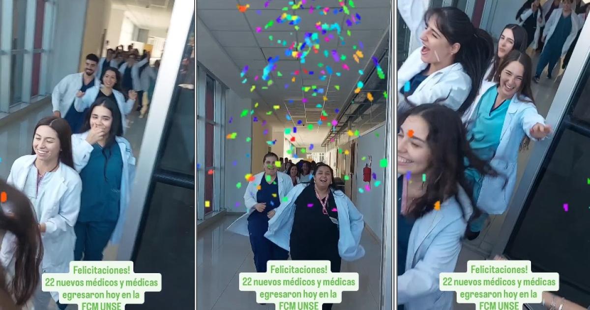 EMOTIVO VIDEO  Quieacutenes son los 22 estudiantes que ayer se recibieron de meacutedicos en la UNSE
