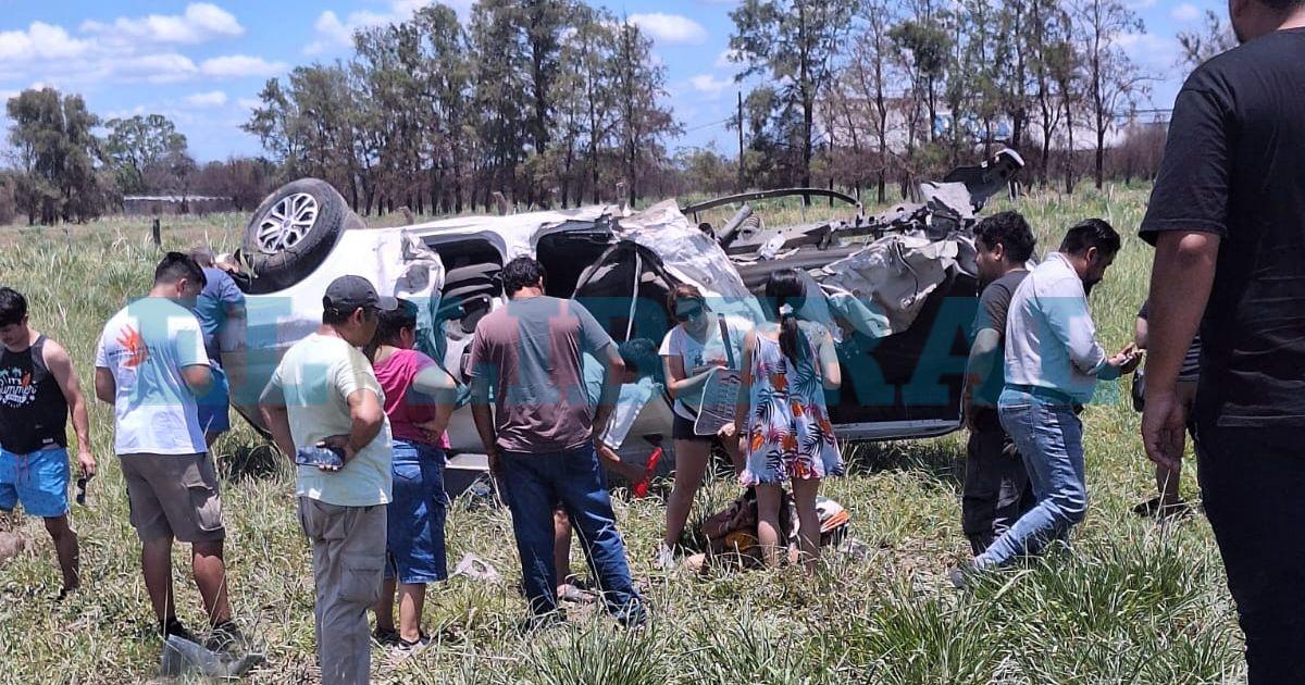 El vuelco de la camioneta ocurrió en Beltr�n