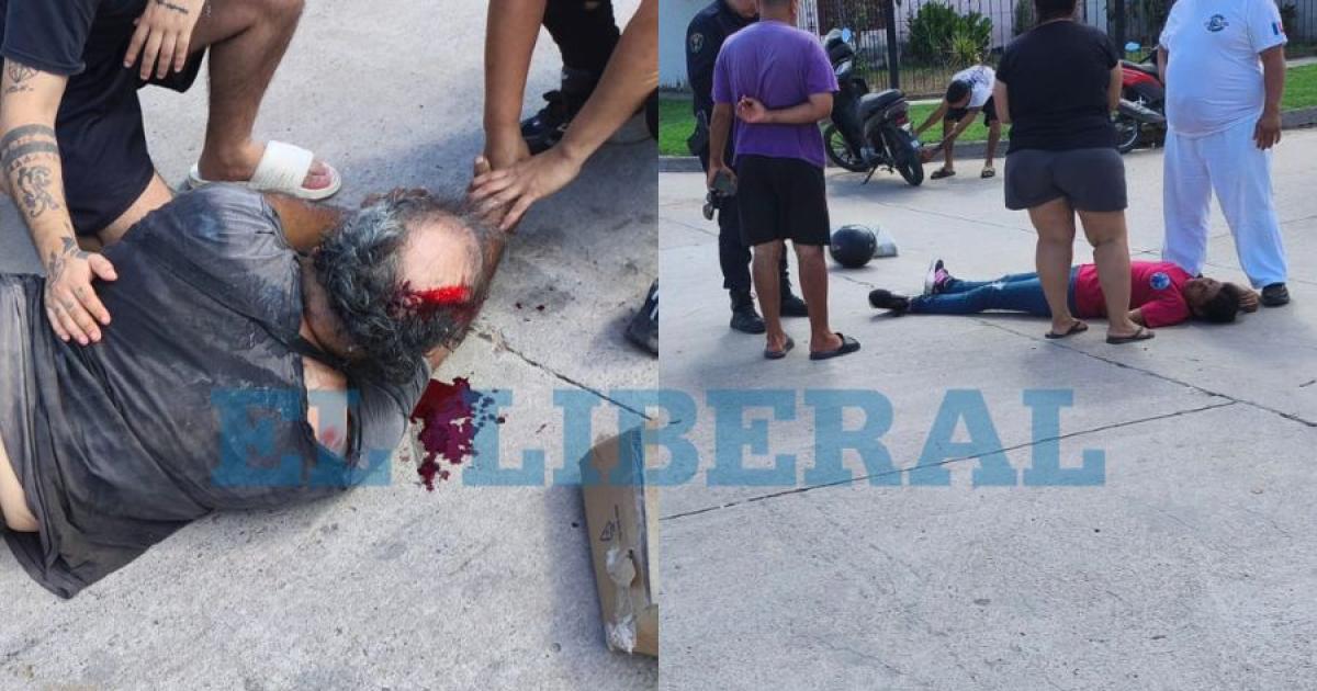 Tres personas resultaron heridas tras un choque entre motos en el barrio Vinalar