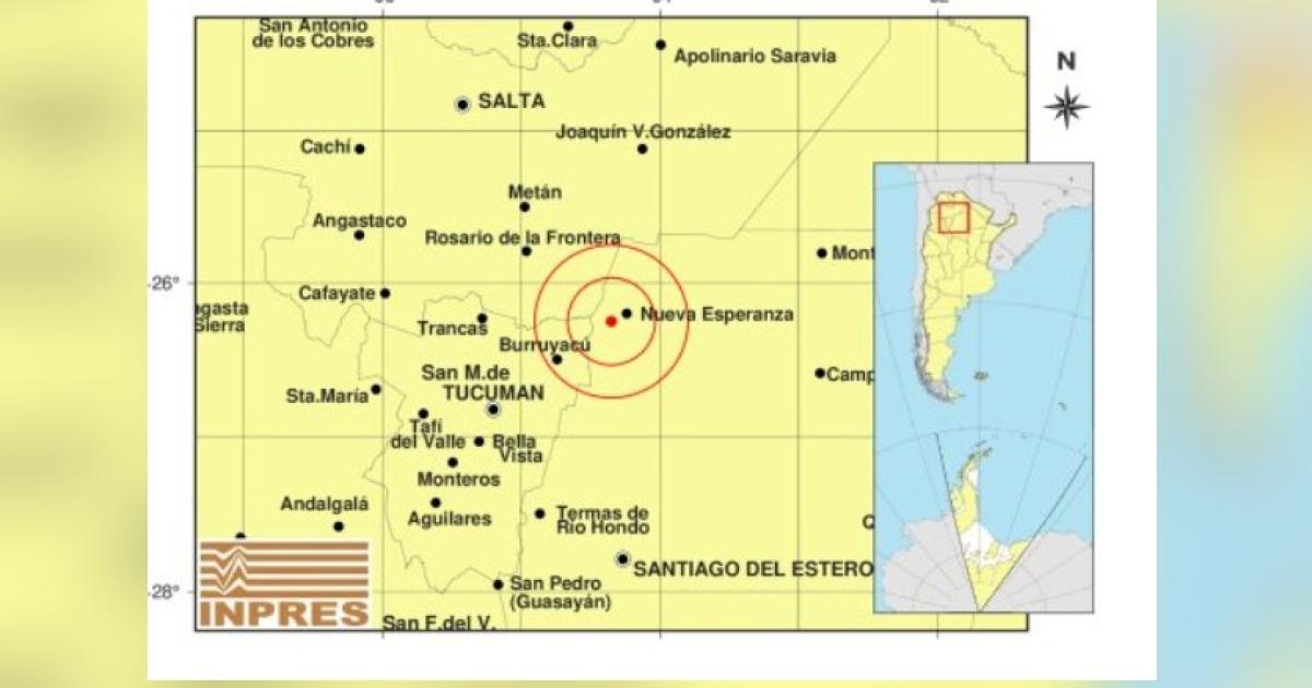 Sismo en Santiago del Estero (Foto- Captura INPRES)