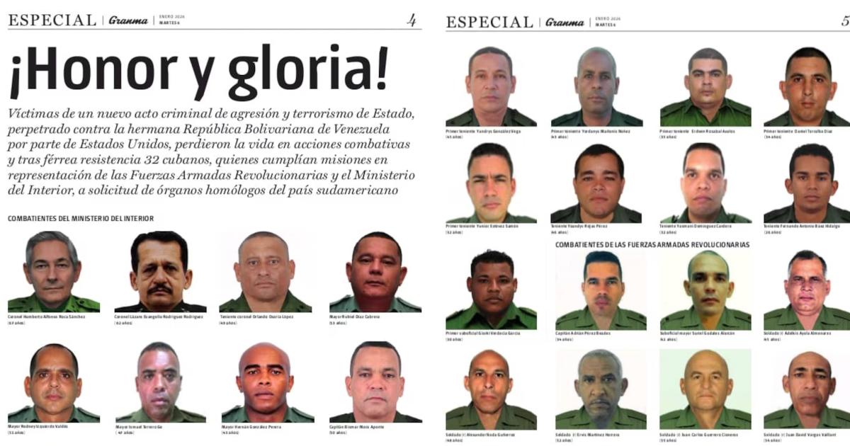 Uno por uno quieacutenes son los 32 cubanos que cuidaban a Maduro y que murieron durante el ataque de EEUU