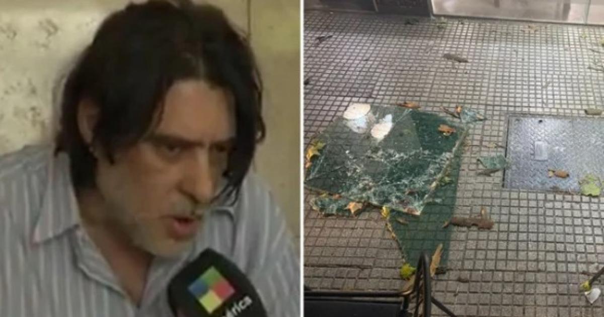 Pablo y el vidrio sobre la calle Foto- Agencia NA