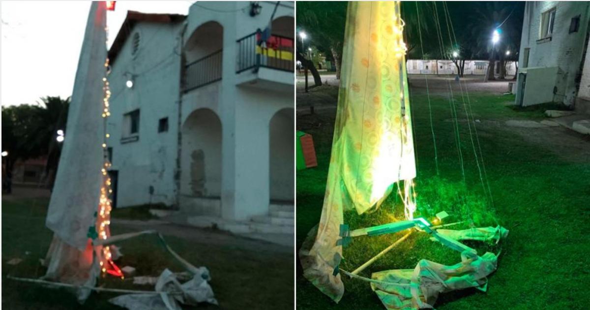 Investigan destrozos en la zona de la reacuteplica del Cabildo de Antildeatuya