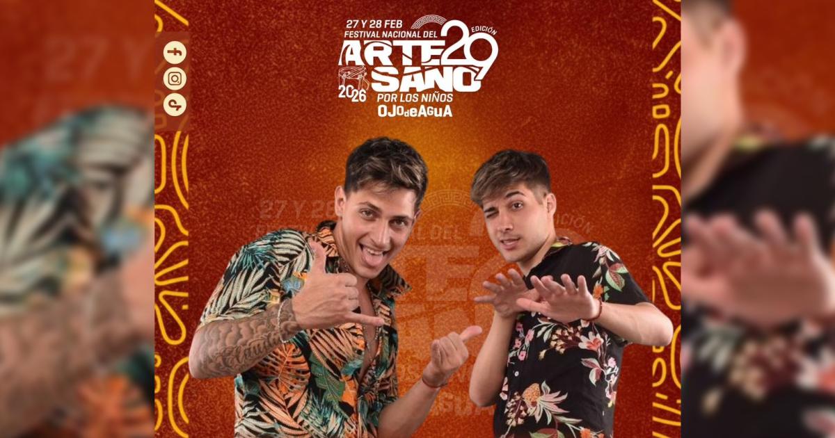 Desakta2 y Luciano Pereyra encabezan el 29deg Festival Nacional del Artesano en Villa Ojo de Agua