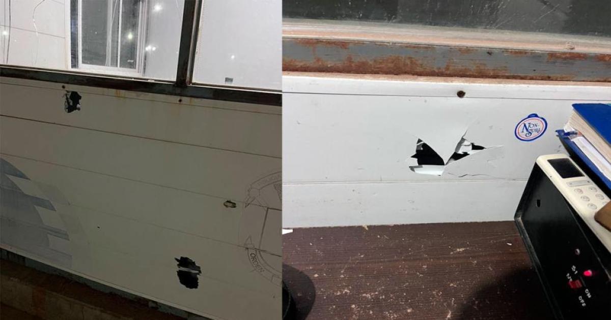 Así quedó la garita policial tras el ataque