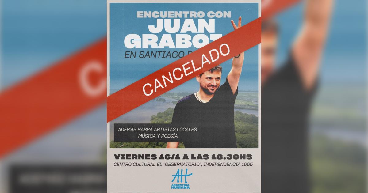 Suspendieron el encuentro de Juan Grabois en Santiago del Estero por problemas climaacuteticos