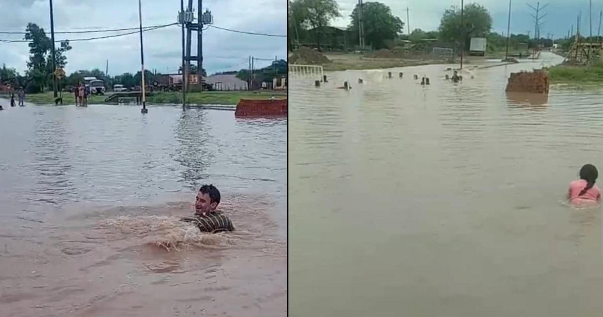 Intensas lluvias provocaron calles anegadas en distintos barrios de Campo Gallo