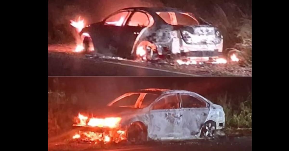 Matrimonio viajaba a Monte Quemado cuando se les incendioacute el auto