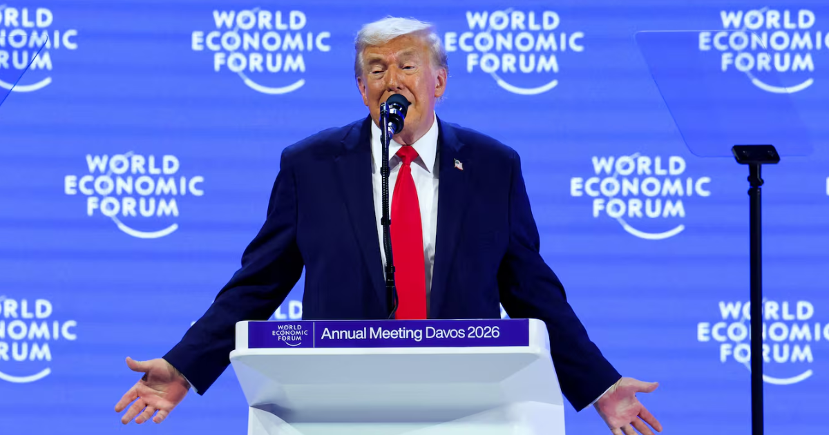 Donald Trump durante su exposición en el Foro Económico de Davos (Foto- REUTERS)