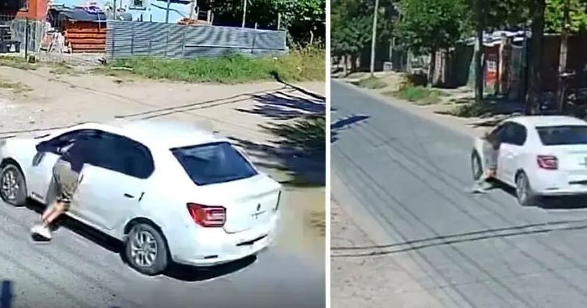 Violento intento de robo- escapó con su auto y arrastró al asaltante cinco cuadras - Foto captura del video